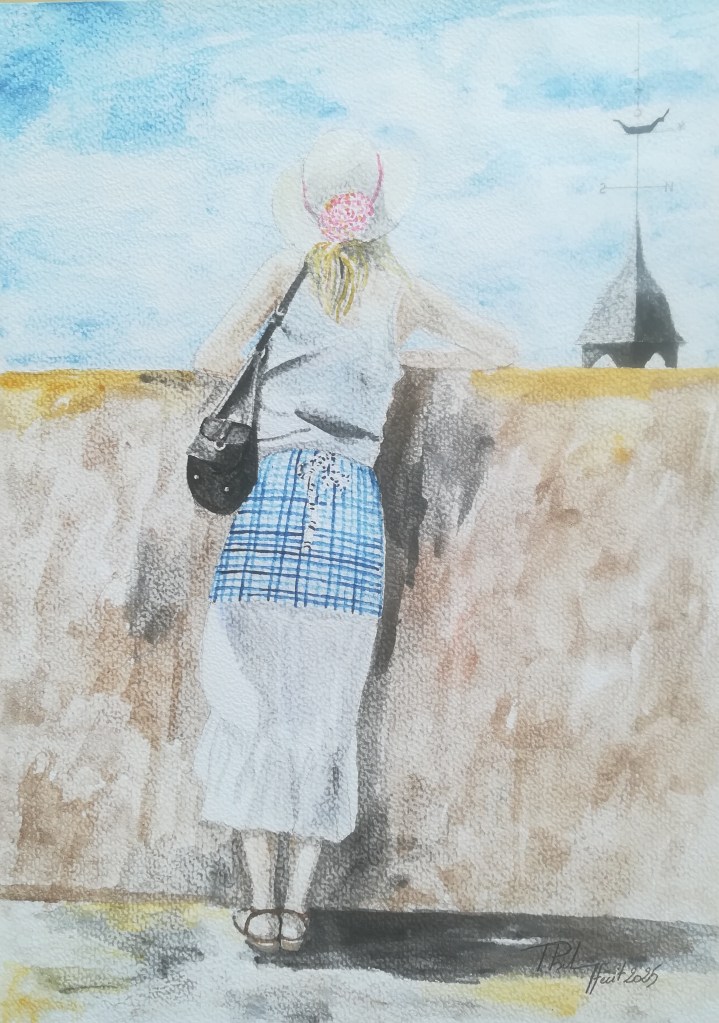 Concarneau dreaming, aquarelle sur Canson à grain, Philippe Béhin-Stroud, 2025.